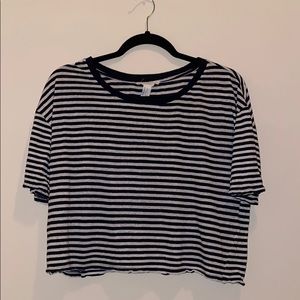 Forever 21 Crop Strip Tshirt